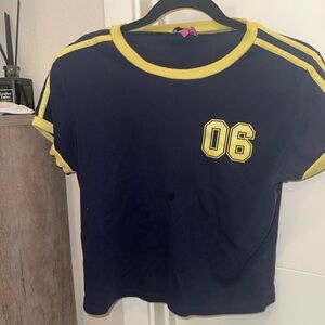 Edikted Navy and Yellow Tee